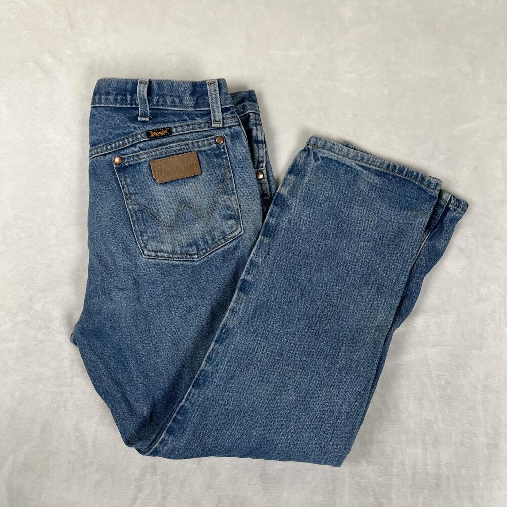 Vintage Wrangler Cowboy Cut 13MWZ Jeans Mens 36x30 Blue Medium Wash Denim READ